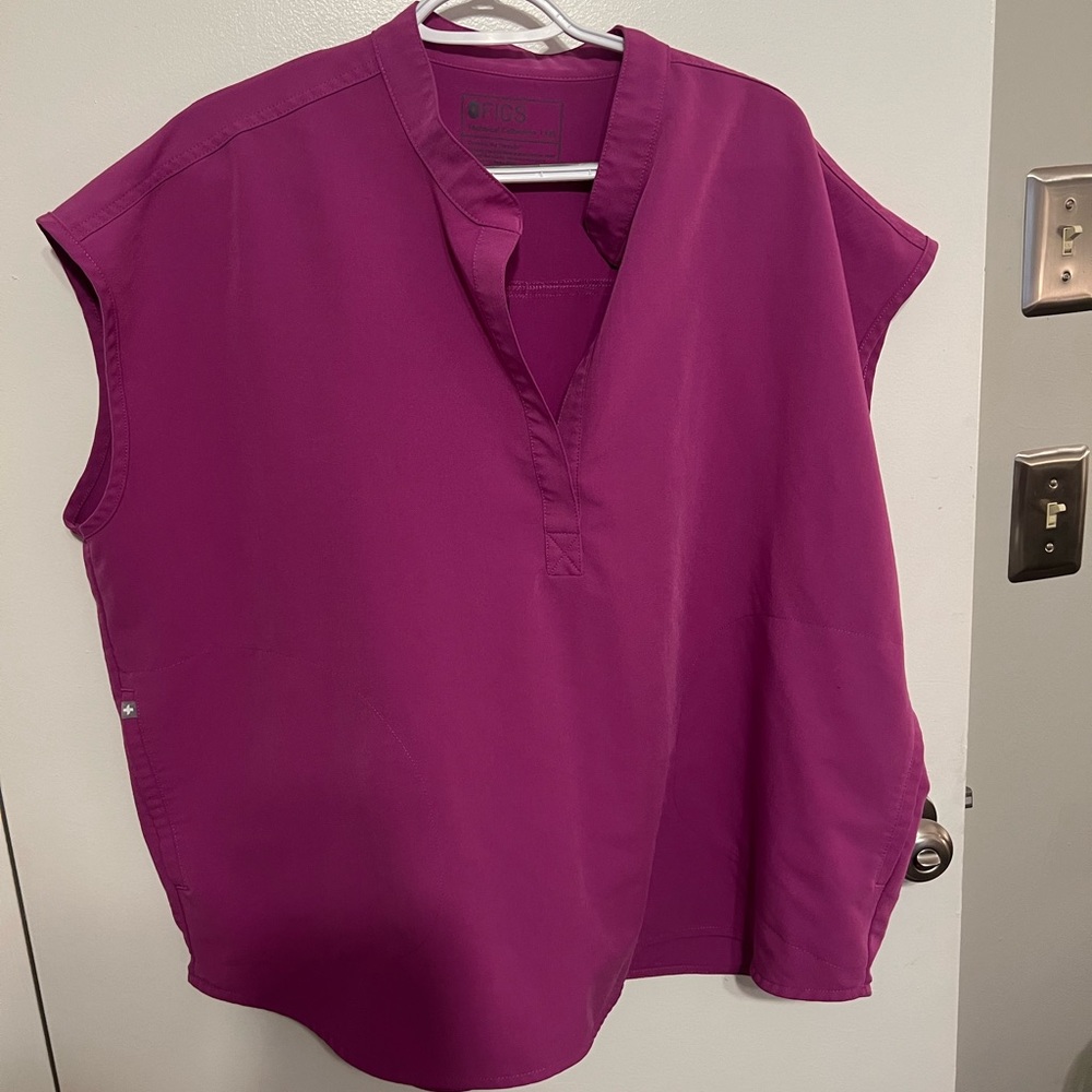 Figs Bright Fuschia Rafaela Scrub Top XXL
